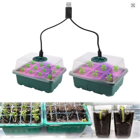 Kit Germinação 2 Bandejas + 2 Leds de Crescimento rápido