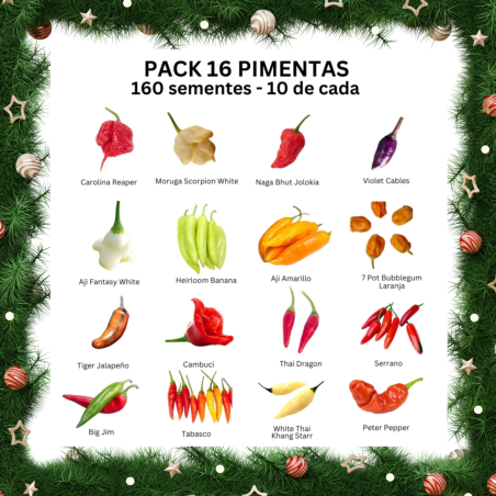 Compre aqui Kit 16 Variedades Pimentas Malaguetas