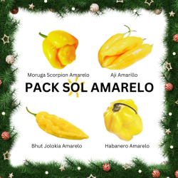 PACK VII Yellow Sun: Scorpion, Jolokia, Habanero, Aji 40 seeds