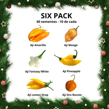 SIX PACK AJI - 6 Pimentas 60 sementes 10 de cada