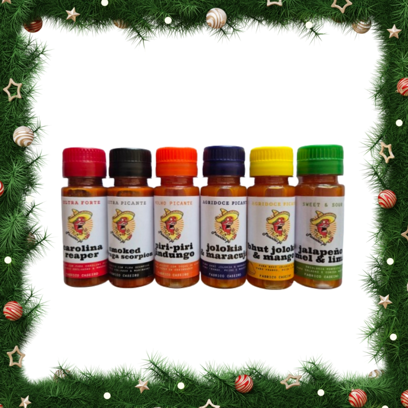 Pack of 6 Flavors, 6 Hot Sauces, 6x50ML
