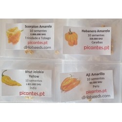 PACK Yellow Sun: Trinidad Scorpion Yellow, Jolokia Yellow, Habanero Yellow, Aji Amarillo