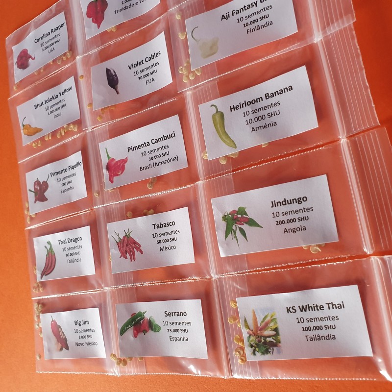 Confezione da 15 peperoncini 150 semi Carolina Reaper Moruga Scorpion Yellow Bhut Jolokia Confezione da 15 peperoncini varietà