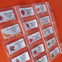 Set van 15 Chilipepers 150 zaden Carolina Reaper Moruga Scorpion Yellow Bhut Jolokia Set van 15 Chilipepers Rassen