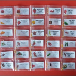 Пакет из 30 перцев чили 300 семян Каролинский жнец Моруга Скорпион Бхут Джолокия Пакет из 30 сортов перцев чили