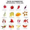 Pack of 16 Chillies 160 seeds Carolina Reaper Moruga Scorpion Bhut Jolokia Pack of 16 Chilli Varieties