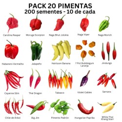 Pakke med 20 chilipepper 200 frø Carolina Reaper Moruga Scorpion Bhut Jolokia Pakke med 20 chilipepper