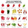 Pack of 20 Chilli Peppers 200 seeds Carolina Reaper Moruga Scorpion Bhut Jolokia Pack of 20 Chilli Peppers