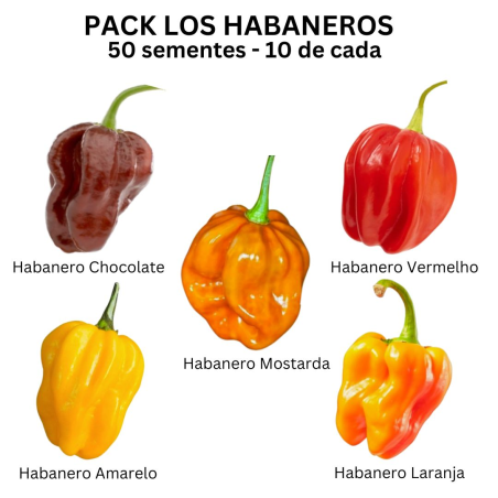 PACK LOS HABANEROS: 5 Varieties 50 seeds