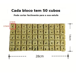 100x Rockwool Germination Cubes 2.5x2.5x2.5cm